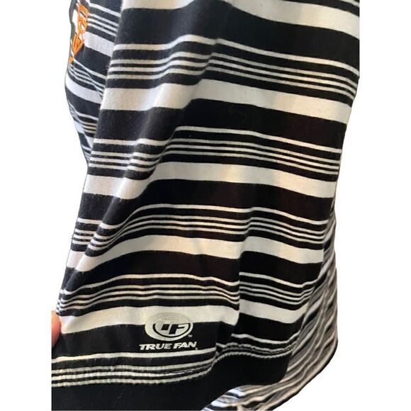 Genuine Merchandise True Fan Black&White Striped Half Button Down Short Sleeve S - Picture 9 of 10
